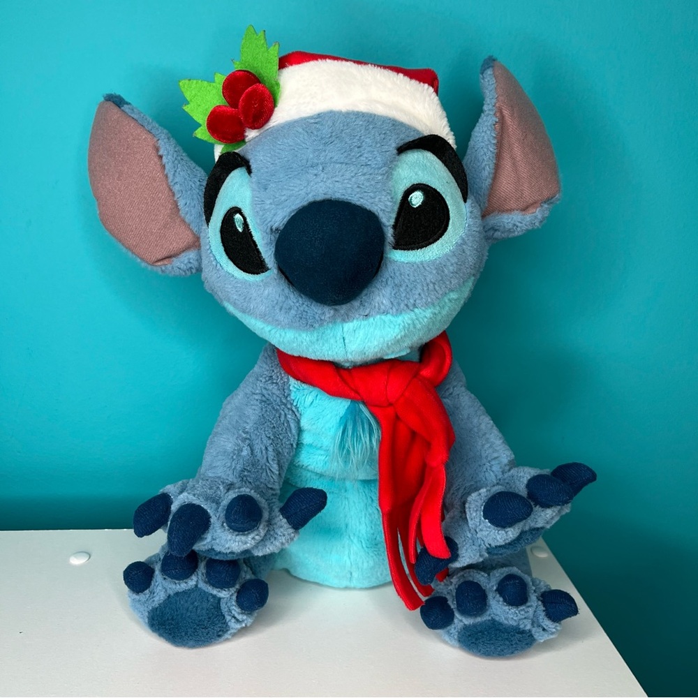 Disney Parks Stitch Plush Stuffed Animal Toy Holiday Christmas 12”
